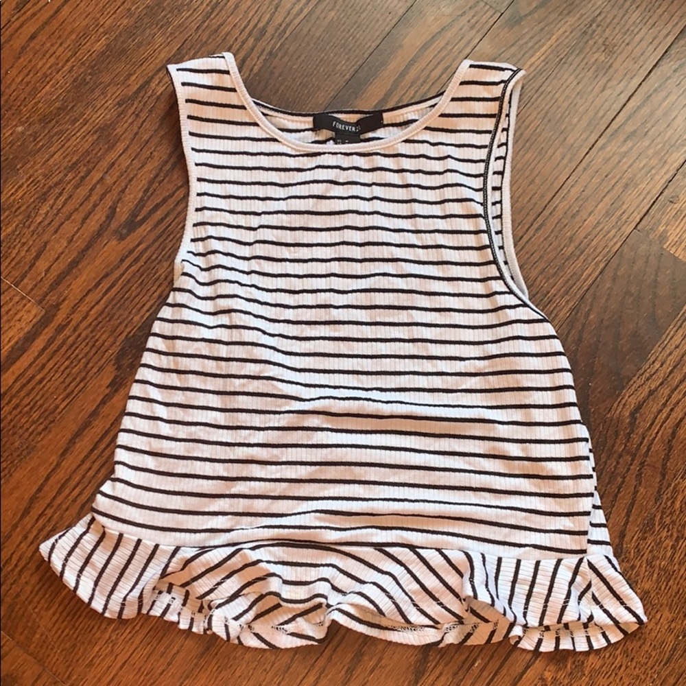 Stripped Black & White Tank